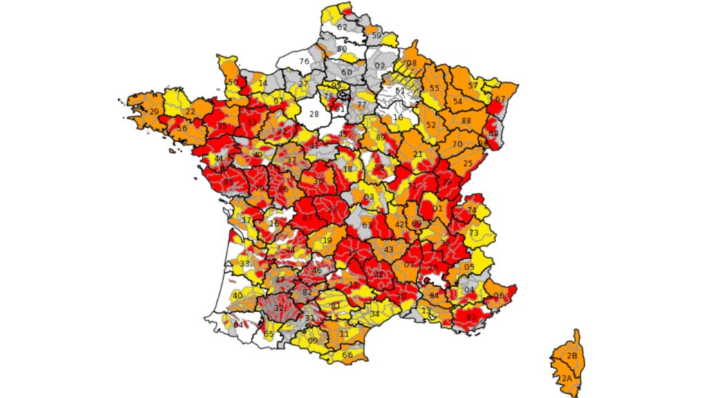 Carte au 8 août 2022. // Source : Propluvia Carte au 8 août 2022. // Source : Propluvia