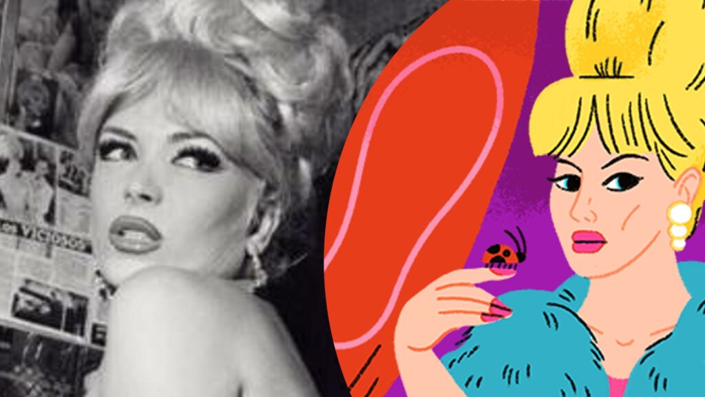Jacqueline Charlotte Dufresnoy, alias Coccinelle (nom de scène). // Source : Wikimédias + Doodle Google Jacqueline Charlotte Dufresnoy, alias Coccinelle (nom de scène). // Source : Wikimédias + Doodle Google