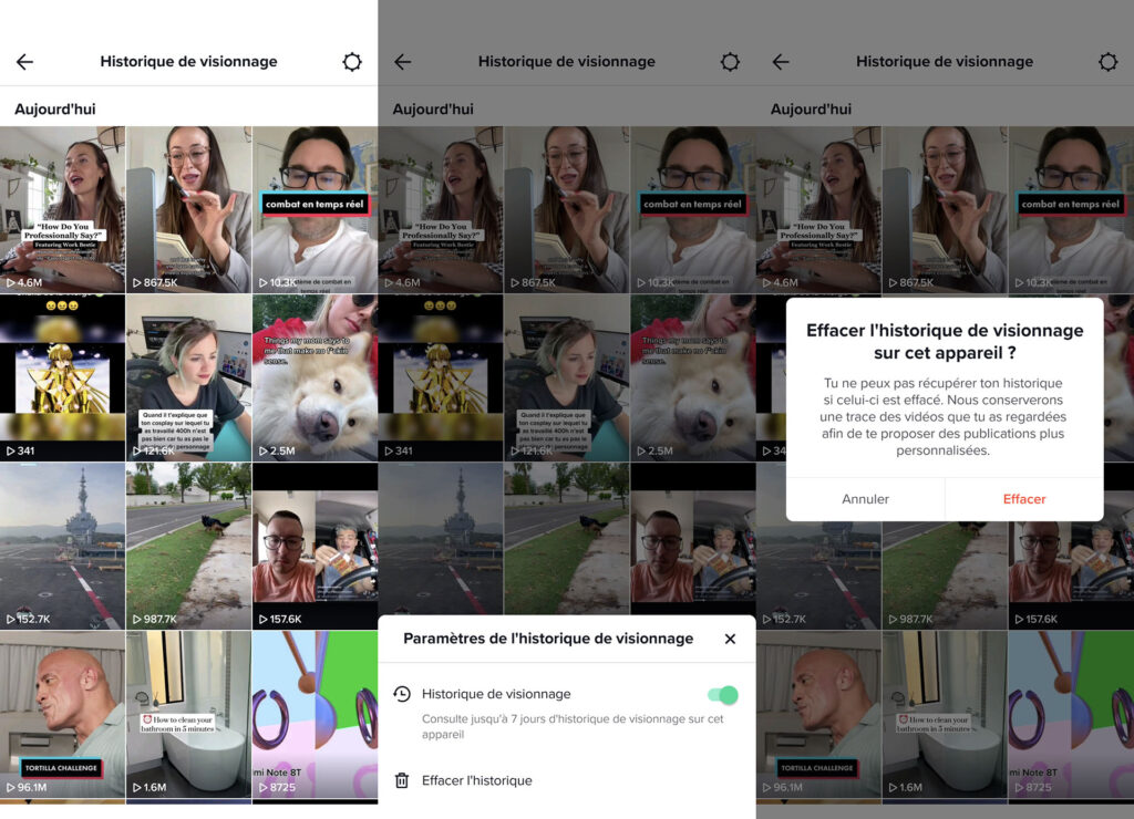 Effacer historique TikTok Effacer historique TikTok