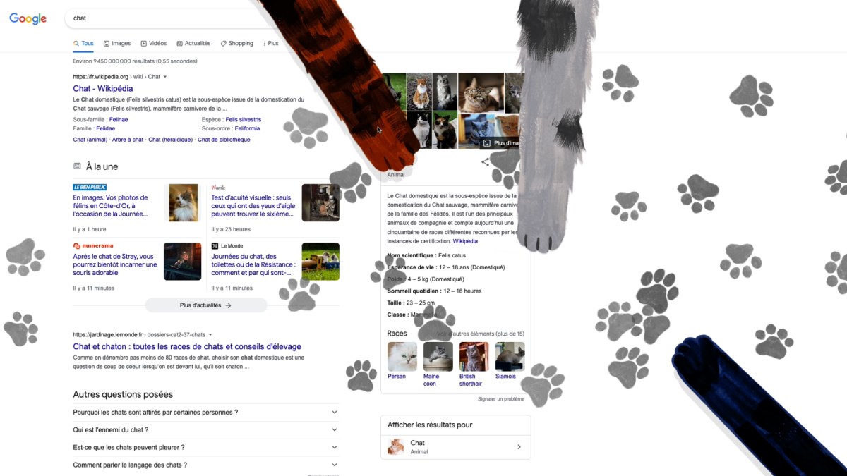 Le doodle chat de Google // Source : Capture Numerama Le doodle chat de Google // Source : Capture Numerama