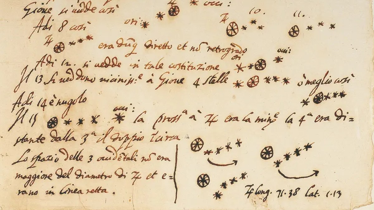 Contrefaçon de manuscrit de Galilée // Source : Bibliothèque de l'université du Michigan. Contrefaçon de manuscrit de Galilée // Source : Bibliothèque de l'université du Michigan.