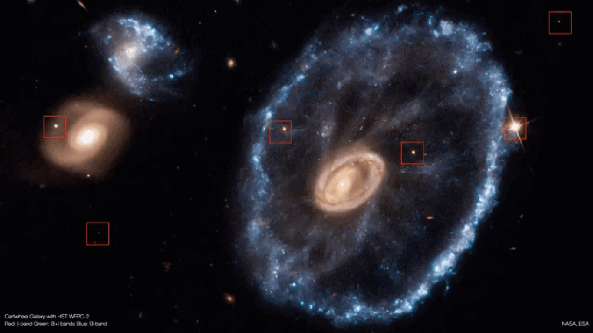 Le mouvement des étoiles est visible dans cette image. // Source : Nasa, ESA, via @markmccaughrean sur Twitter Le mouvement des étoiles est visible dans cette image. // Source : Nasa, ESA, via @markmccaughrean sur Twitter