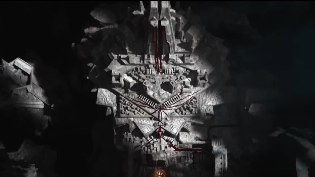 Tout l'arbre généalogique, représenté par les rivières pourpres, vu d'en haut à la fin du générique. // Source : HBO Tout l'arbre généalogique, représenté par les rivières pourpres, vu d'en haut à la fin du générique. // Source : HBO