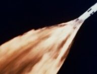 Saturn V quelques secondes après le décollage d'Apollo 6. // Source : Nasa Saturn V quelques secondes après le décollage d'Apollo 6. // Source : Nasa