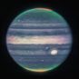 Jupiter vue par le JWST. // Source : NASA, ESA, CSA, Jupiter ERS Team; image processing by Judy Schmidt. Jupiter vue par le JWST. // Source : NASA, ESA, CSA, Jupiter ERS Team; image processing by Judy Schmidt.
