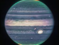 Jupiter vue par le JWST. // Source : NASA, ESA, CSA, Jupiter ERS Team; image processing by Judy Schmidt.