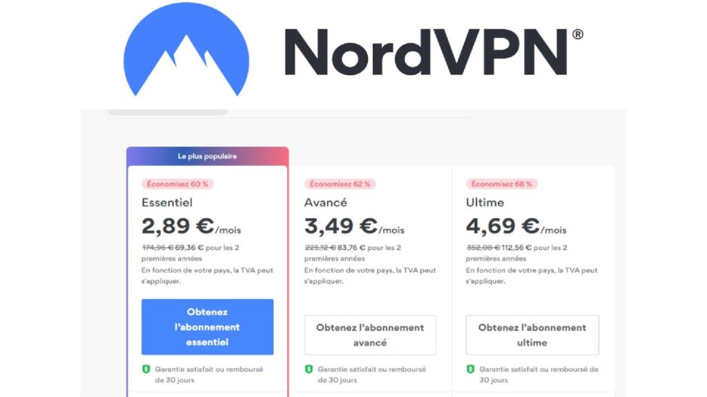 Les offres NordVPN disponibles // Source : NordVPN Les offres NordVPN disponibles // Source : NordVPN