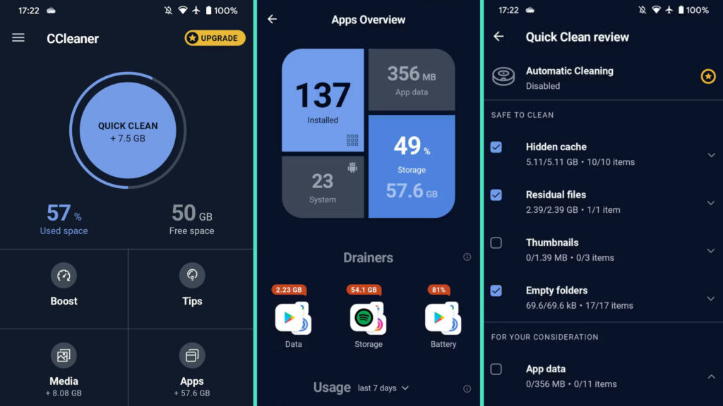Une application telle que CCleaner fournit un service de classique de suppression des fichiers. // Source : CCleaner Une application telle que CCleaner fournit un service de classique de suppression des fichiers. // Source : CCleaner
