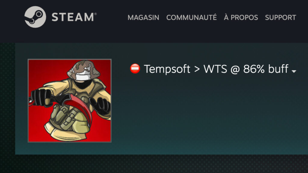 Un skin dérobé par les hackers. Il était en vente pour 77 000 dollars. // Source : Numerama Un skin dérobé par les hackers. Il était en vente pour 77 000 dollars. // Source : Numerama