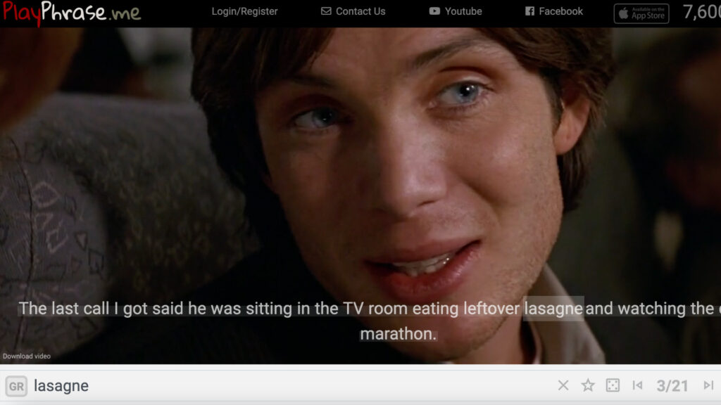 Cilian Murphy parle de lasagne dans Red Eye. // Source : Numerama Cilian Murphy parle de lasagne dans Red Eye. // Source : Numerama