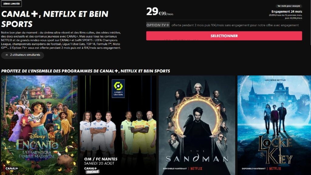 l'offre CANAL+, NETFLIX ET BEIN SPORTS // Source : canal plus l'offre CANAL+, NETFLIX ET BEIN SPORTS // Source : canal plus