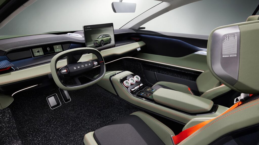 Intérieur du Skoda concept Vision 7S // Source : Skoda