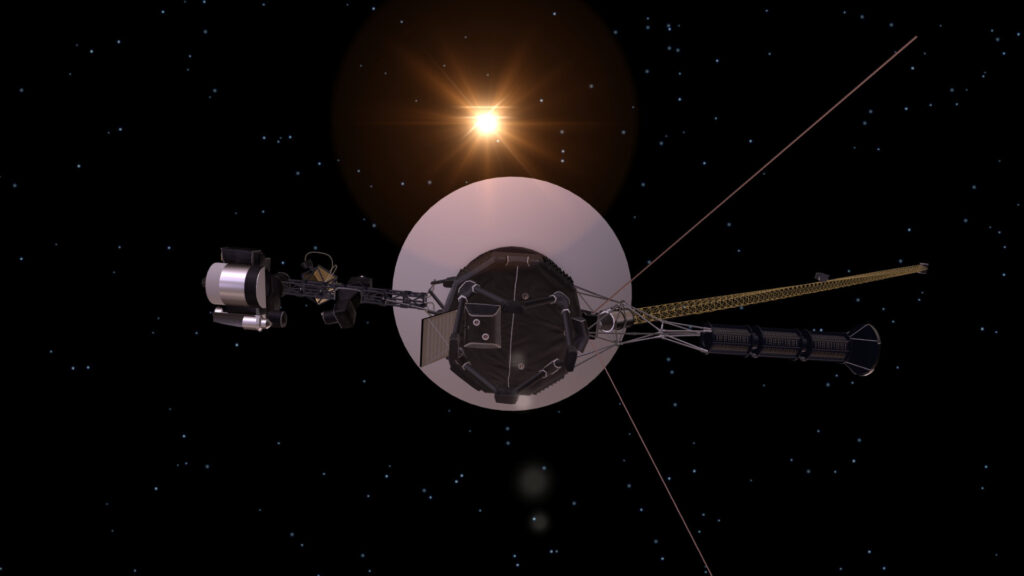 Une sonde Voyager dans l'espace, illustration. // Source : Capture d'écran JPL Une sonde Voyager dans l'espace, illustration. // Source : Capture d'écran JPL