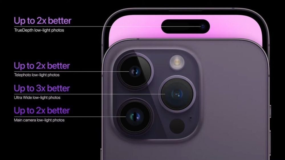 Les nouveaux iPhone 14 Pro // Source : Capture d'écran Numerama Les nouveaux iPhone 14 Pro // Source : Capture d'écran Numerama