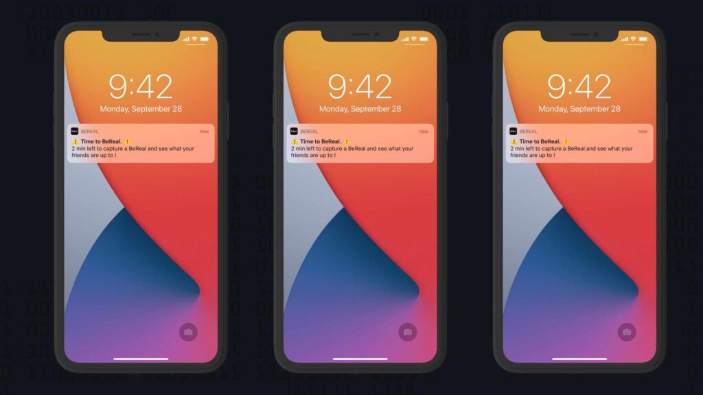 BeReal ne laisse que 2 minutes pour prendre une photo et la poster // Source : BeReal BeReal ne laisse que 2 minutes pour prendre une photo et la poster // Source : BeReal