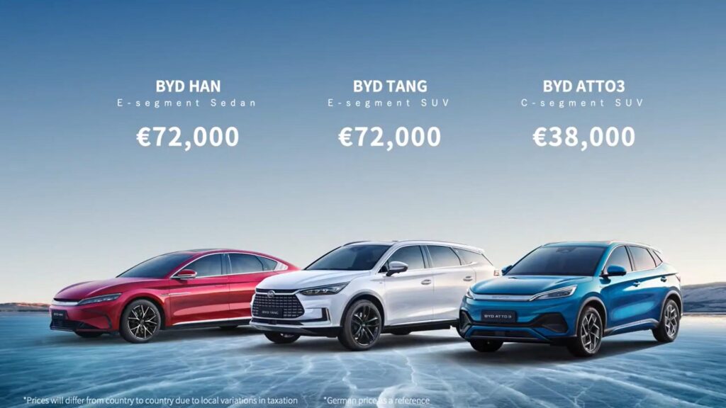 Tarif de lancement de la gamme BYD // Source : BYD Tarif de lancement de la gamme BYD // Source : BYD