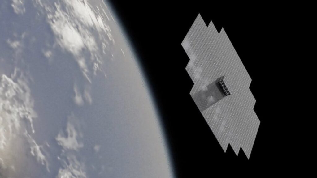 Satellite BlueWalker 3 par AST SpaceMobile // Source : Twitter AST SpaceMobile Satellite BlueWalker 3 par AST SpaceMobile // Source : Twitter AST SpaceMobile