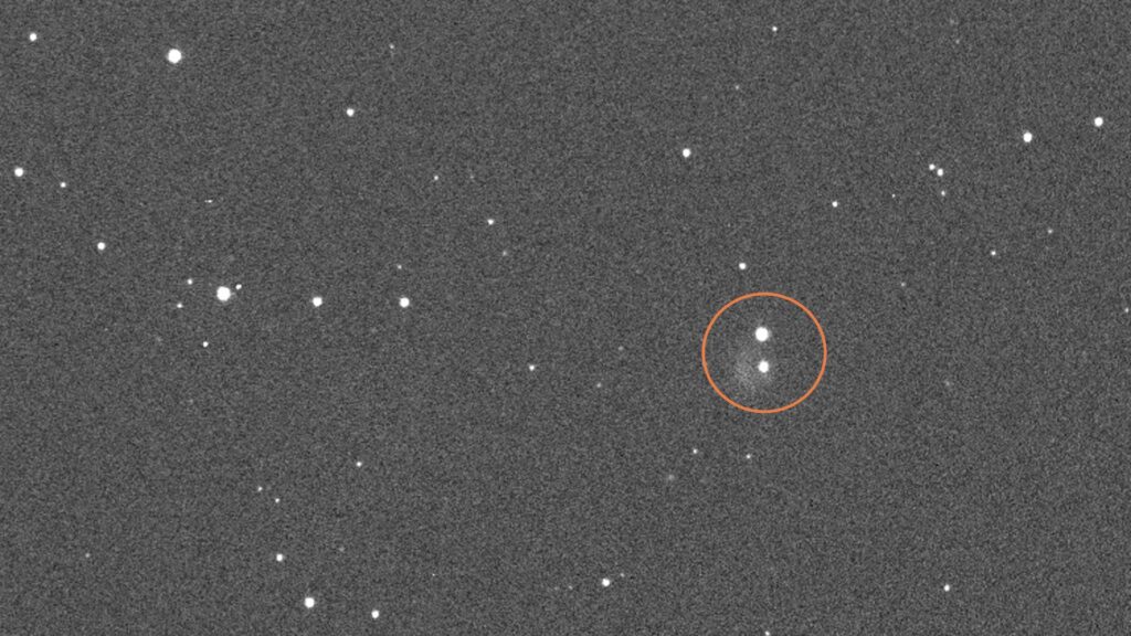 La zone du crash est entourée. // Source : Virtual Telescope La zone du crash est entourée. // Source : Virtual Telescope