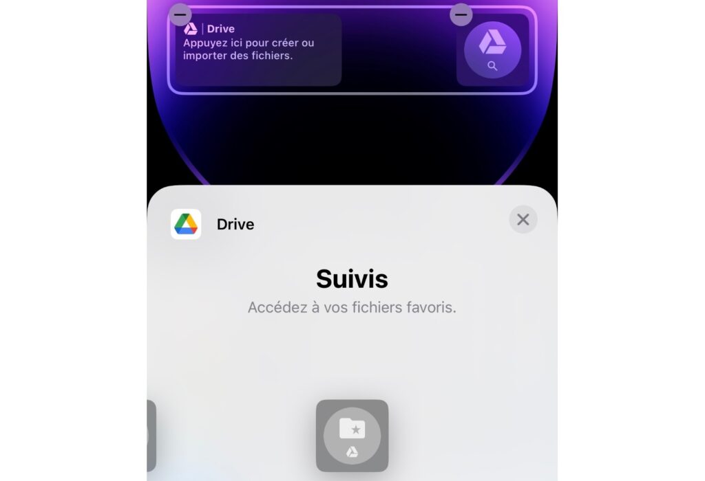 Les widgets de Google Drive. // Source : Numerama Les widgets de Google Drive. // Source : Numerama