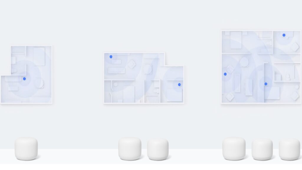 Google Nest Wifi et ses ponts d'accès // Source : Google Store Google Nest Wifi et ses ponts d'accès // Source : Google Store