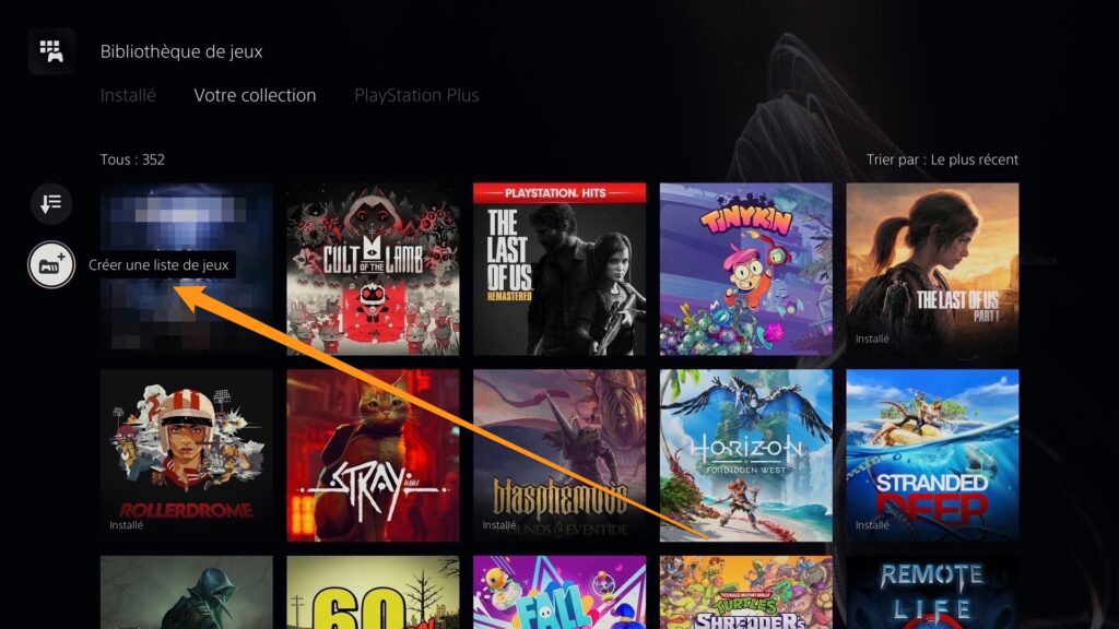 Création de dossiers de jeux sur PS5 // Source : Capture PS5 Création de dossiers de jeux sur PS5 // Source : Capture PS5