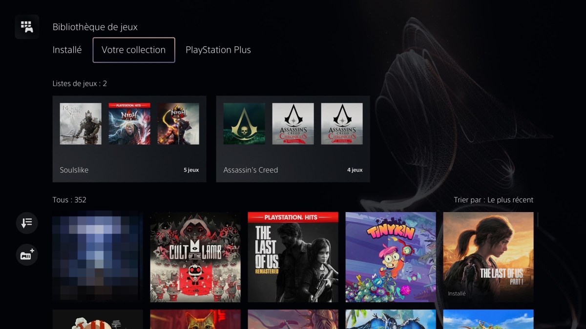 Création de dossiers de jeux sur PS5 // Source : Capture PS5 Création de dossiers de jeux sur PS5 // Source : Capture PS5