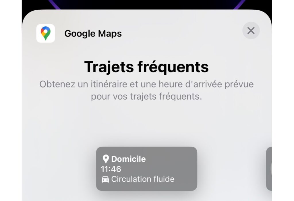 Google Maps permet notamment d'épingler ses trajets récurrents. // Source : Numerama Google Maps permet notamment d'épingler ses trajets récurrents. // Source : Numerama
