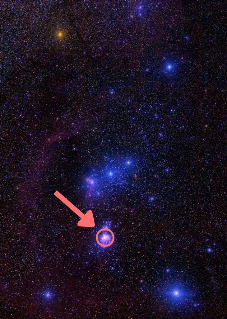 Nébuleuse d'Orion dans la constellation d'Orion. // Source : Flickr/CC/Hypatia Alexandria ; annotations Numerama Nébuleuse d'Orion dans la constellation d'Orion. // Source : Flickr/CC/Hypatia Alexandria ; annotations Numerama