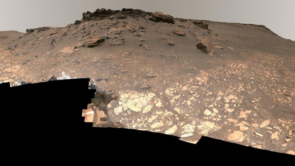 Une partie du gigantesque panorama. // Source : NASA/JPL-Caltech/ASU/MSSS (photo recadrée) Une partie du gigantesque panorama. // Source : NASA/JPL-Caltech/ASU/MSSS (photo recadrée)