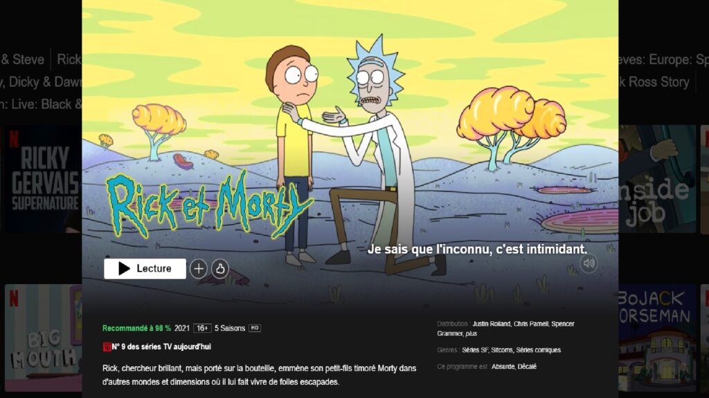 Les cinq premières saisons de Rick and Morty sur Netflix // Source : Netflix Les cinq premières saisons de Rick and Morty sur Netflix // Source : Netflix