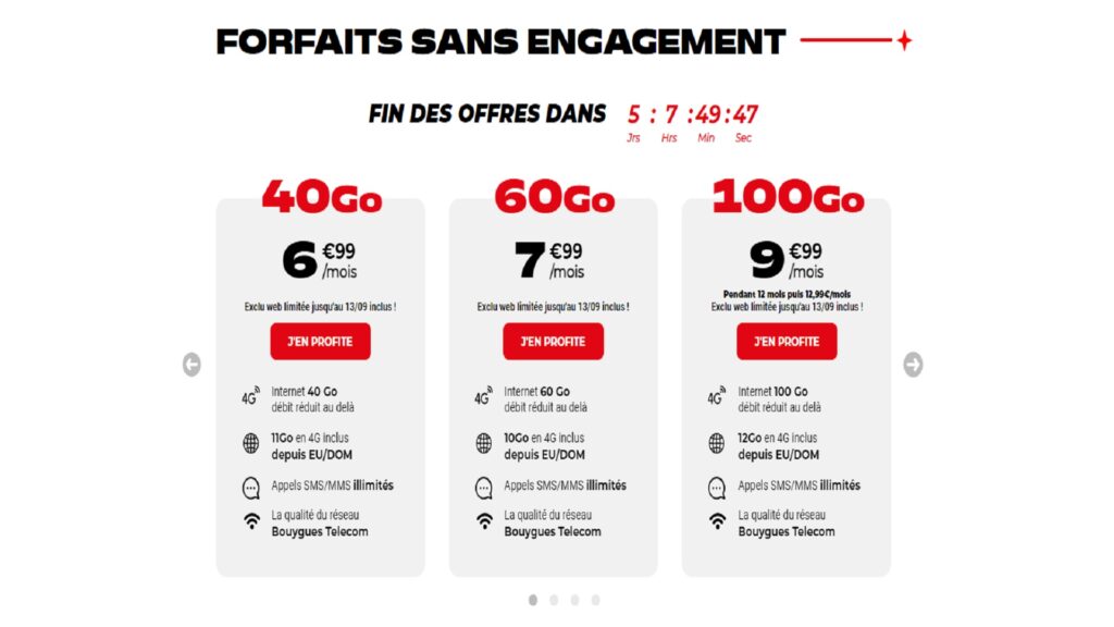 Les forfaits NRJ Mobile // Source : NRJ Mobile Les forfaits NRJ Mobile // Source : NRJ Mobile