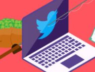 Des arnaques sur Twitter // Source : Nino Barbey pour Numerama / Laptop par Freepik