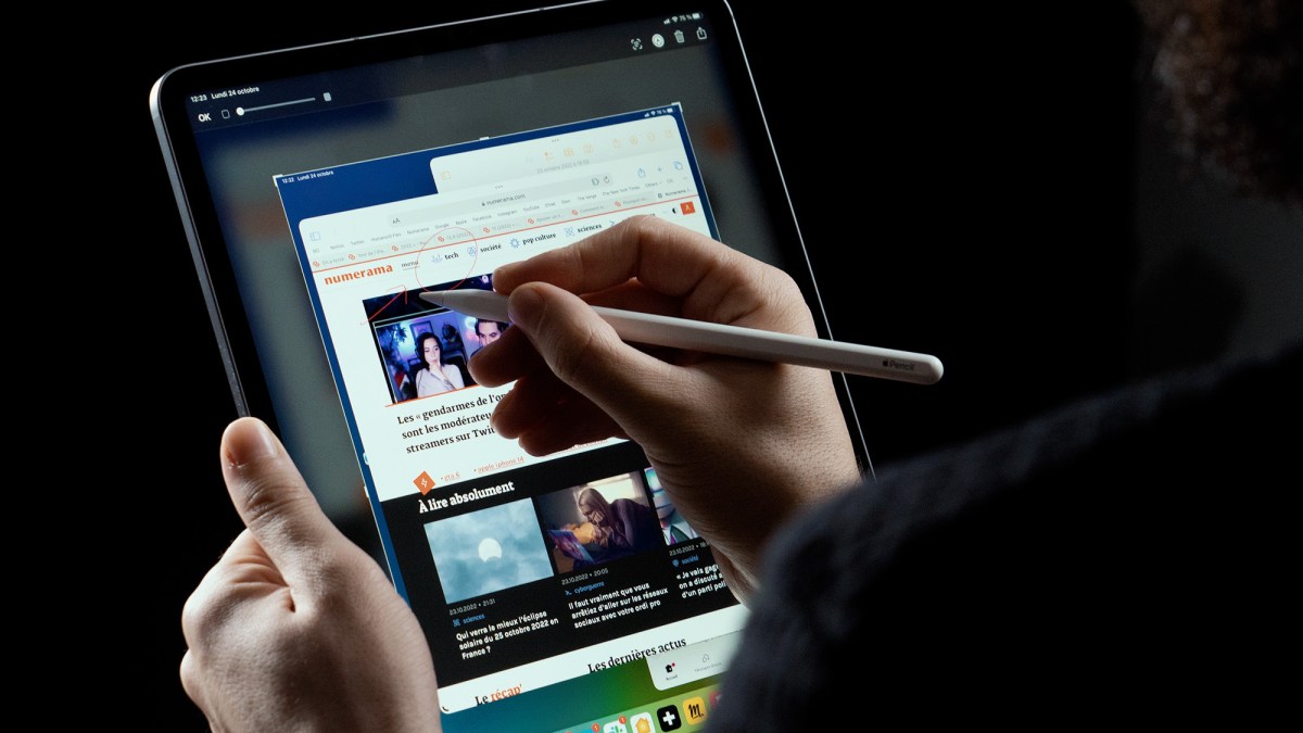Apple iPad Pro 2022. // Source : Thomas Ancelle / Numerama Apple iPad Pro 2022. // Source : Thomas Ancelle / Numerama