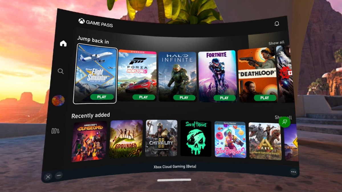 Le Xbox Game Pass dans les casques Meta // Source : Meta Le Xbox Game Pass dans les casques Meta // Source : Meta