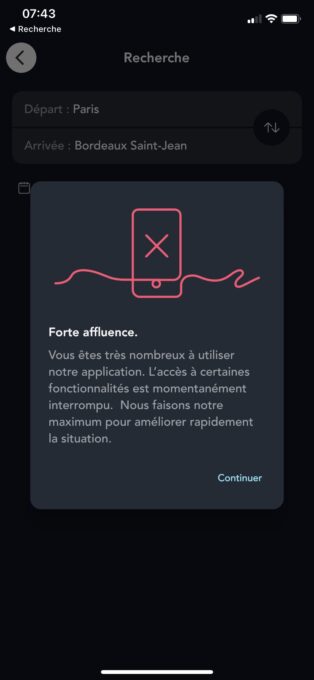 Un exemple de message d'erreur. // Source : Via Twitter @geek33000 Un exemple de message d'erreur. // Source : Via Twitter @geek33000