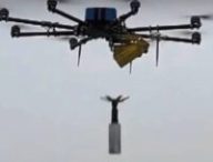 Un drone ukrainien détourné pour larguer des mortiers. // Source : Aerorozdivka