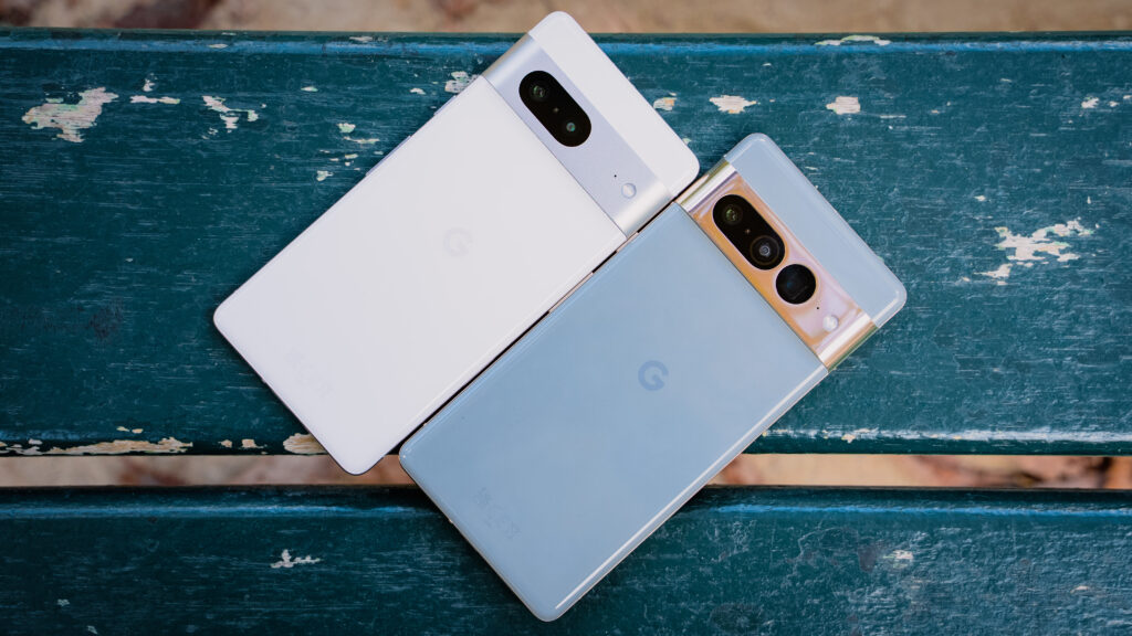 Pixel 7 Pro et Pixel 7 // Source : Louise Audry pour Numerama Pixel 7 Pro et Pixel 7 // Source : Louise Audry pour Numerama
