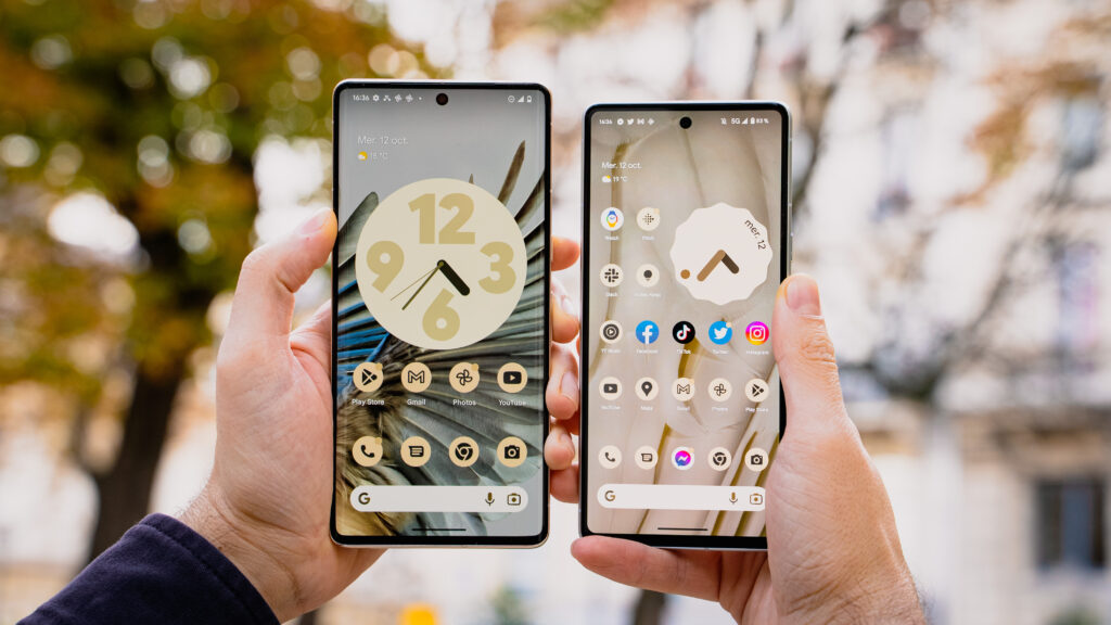 Pixel 7 Pro et Pixel 7 // Source : Louise Audry pour Numerama Pixel 7 Pro et Pixel 7 // Source : Louise Audry pour Numerama