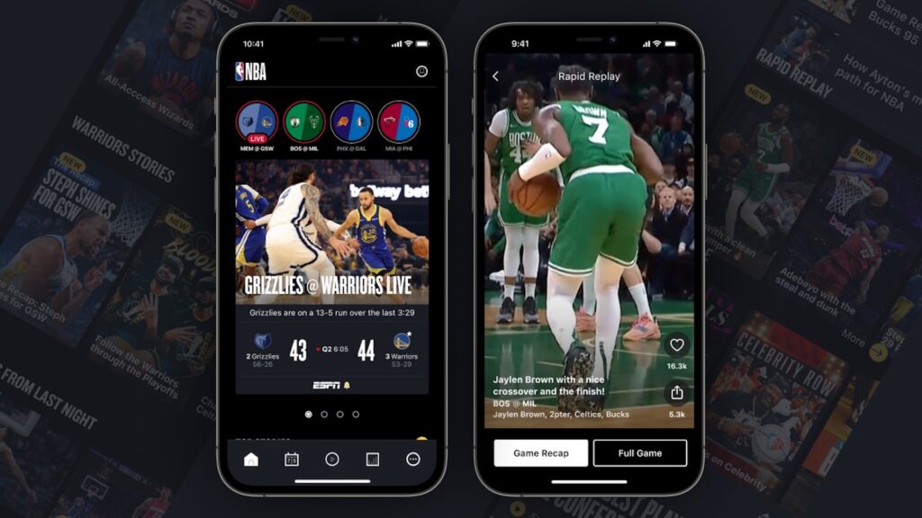 Nouvelle application NBA // Source : NBA Nouvelle application NBA // Source : NBA