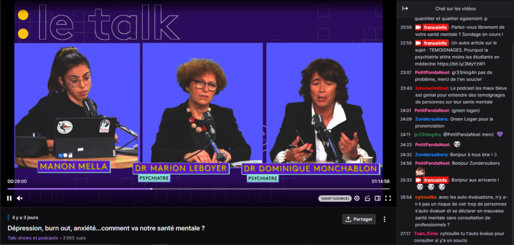Sur la chaîne Twitch de FranceInfo, les modérateurs sont chargés de lancer des sondages, de partager des informations supplémentaires mais aussi d'animer la discussion dans le chat. / Twitch.tv // Source : Twitch.tv/franceinfo Sur la chaîne Twitch de FranceInfo, les modérateurs sont chargés de lancer des sondages, de partager des informations supplémentaires mais aussi d'animer la discussion dans le chat. / Twitch.tv // Source : Twitch.tv/franceinfo