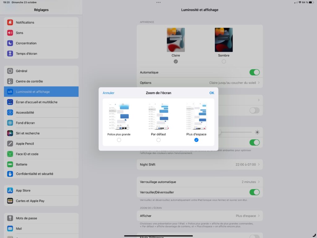Les iPad équipés d’une puce M1 ou M2 peuvent changer leur résolution native. // Source : Numerama Les iPad équipés d’une puce M1 ou M2 peuvent changer leur résolution native. // Source : Numerama