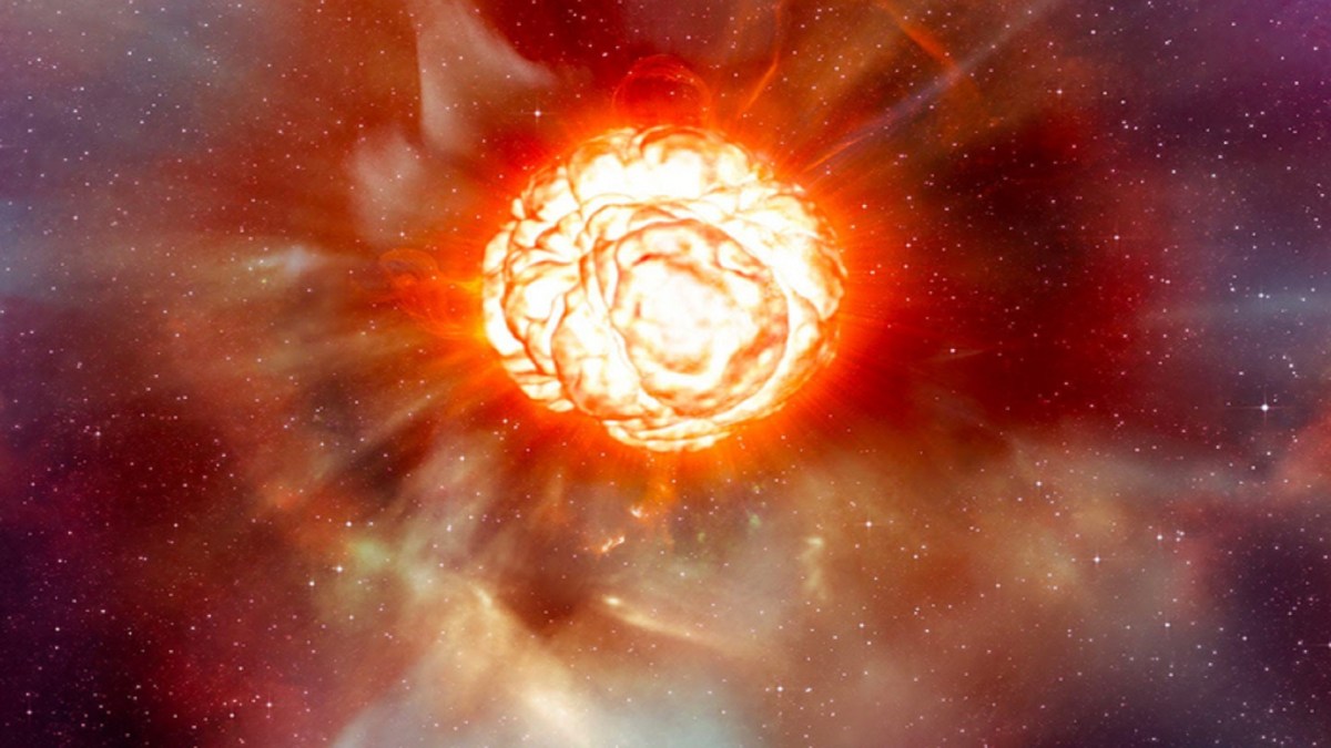 Vue d'artiste de la supernova de Bételgeuse. // Source : RAS Vue d'artiste de la supernova de Bételgeuse. // Source : RAS