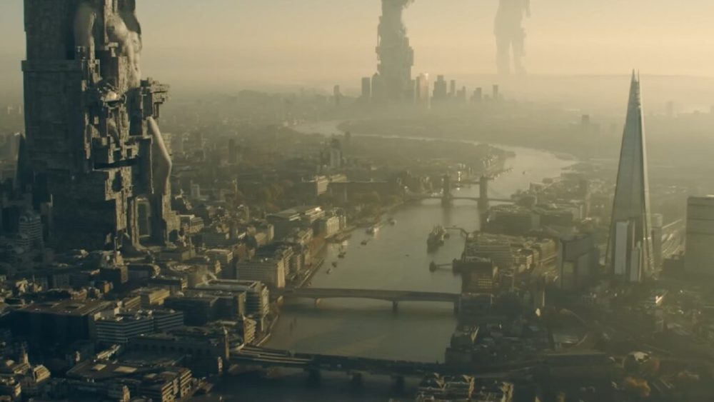 Le Londres du futur dans Périphériques. // Source : Prime Video Le Londres du futur dans Périphériques. // Source : Prime Video