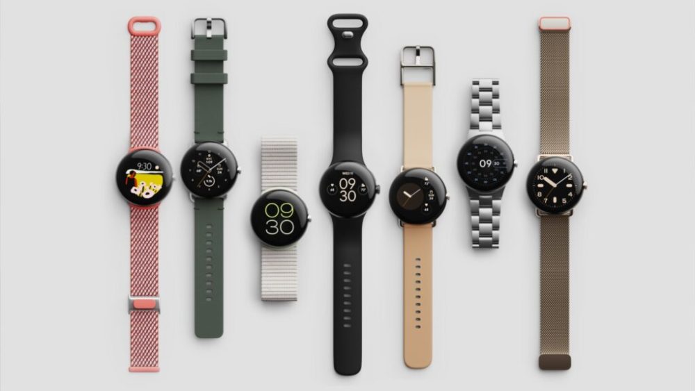 Voici quelques uns des bracelets lancés par Google avec sa Pixel Watch. // Source : Google Voici quelques uns des bracelets lancés par Google avec sa Pixel Watch. // Source : Google
