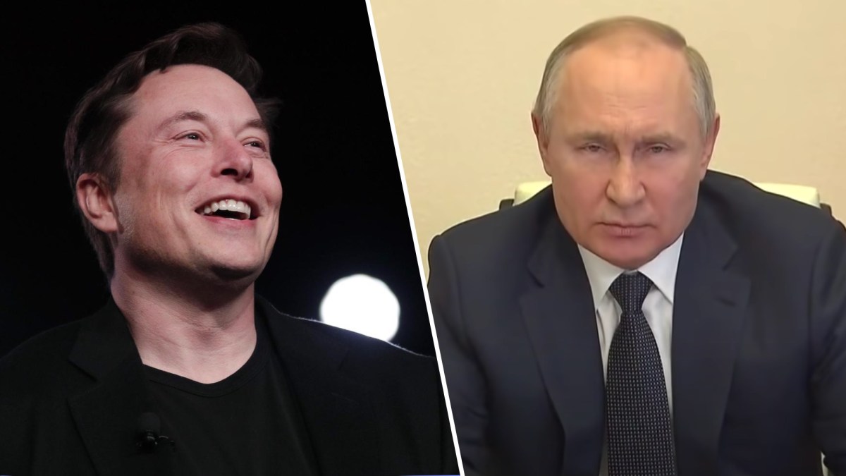 Elon Musk et Vladimir Poutine // Source : Capture d'écran YouTube (Poutine) Elon Musk et Vladimir Poutine // Source : Capture d'écran YouTube (Poutine)