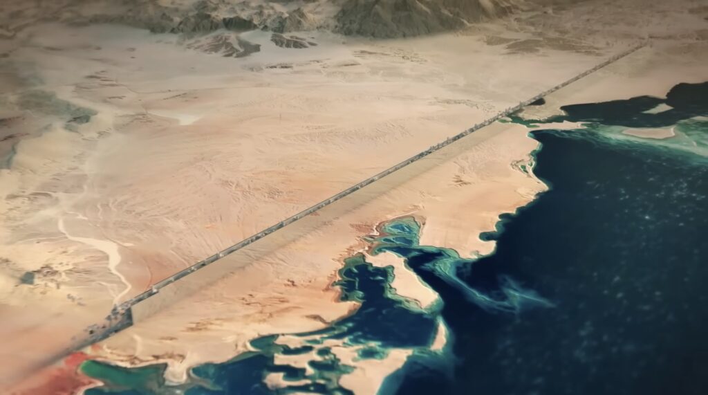 Le projet de The Line présenté dans une bande-annonce // Source : YouTube/NEOM Le projet de The Line présenté dans une bande-annonce // Source : YouTube/NEOM