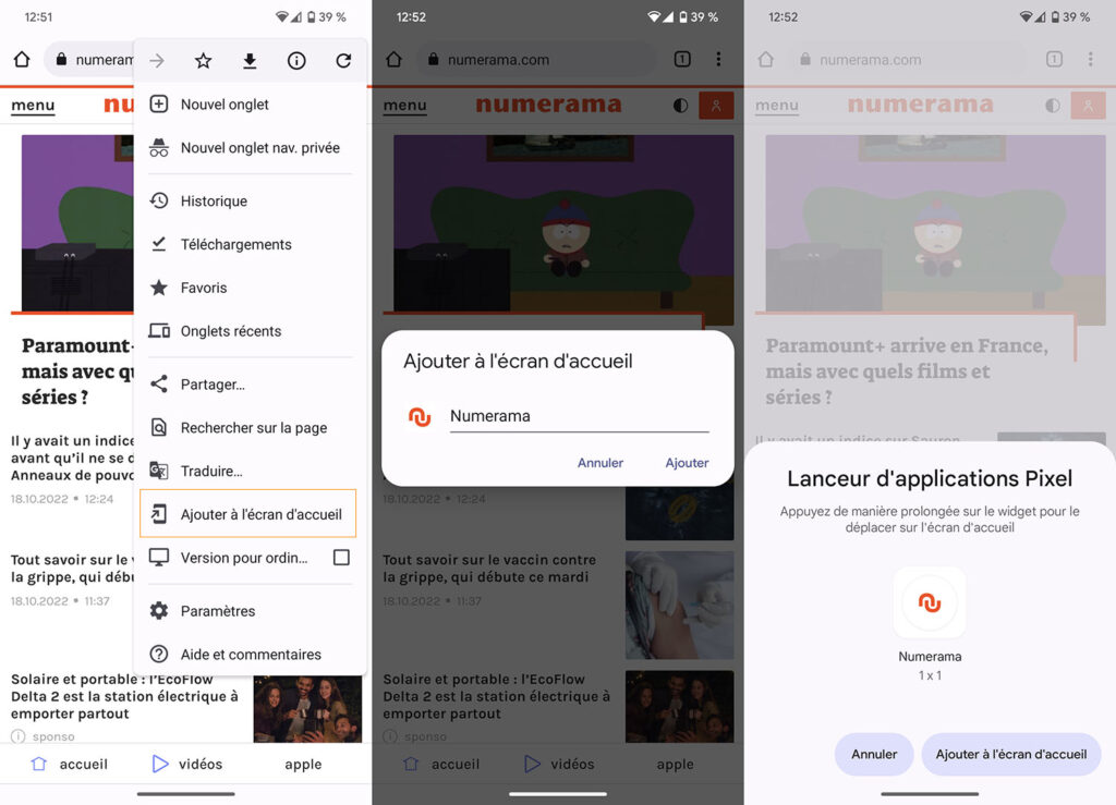 Raccourci smartphone Raccourci smartphone