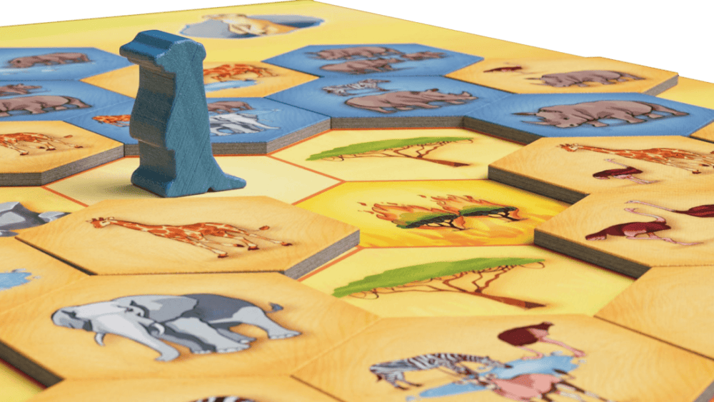 Le suricate veille sur la case d’où vient votre animal. // Source : Super Meeple Le suricate veille sur la case d’où vient votre animal. // Source : Super Meeple