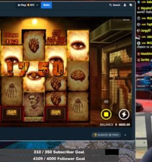 Le streameur casino américain Outlaw est tous les jours en direct sur DLive. // Source : Capture d'écran Numerama
