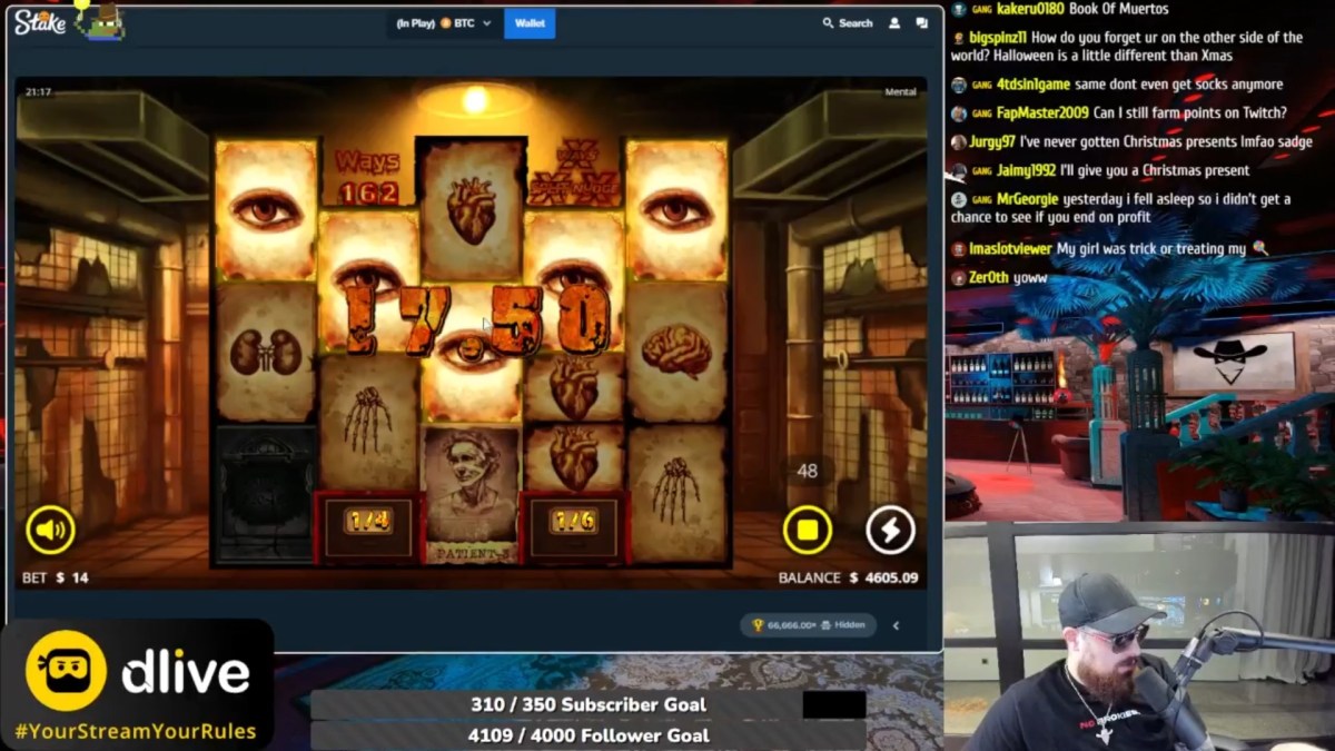 Le streameur casino américain Outlaw est tous les jours en direct sur DLive. // Source : Capture d'écran Numerama Le streameur casino américain Outlaw est tous les jours en direct sur DLive. // Source : Capture d'écran Numerama